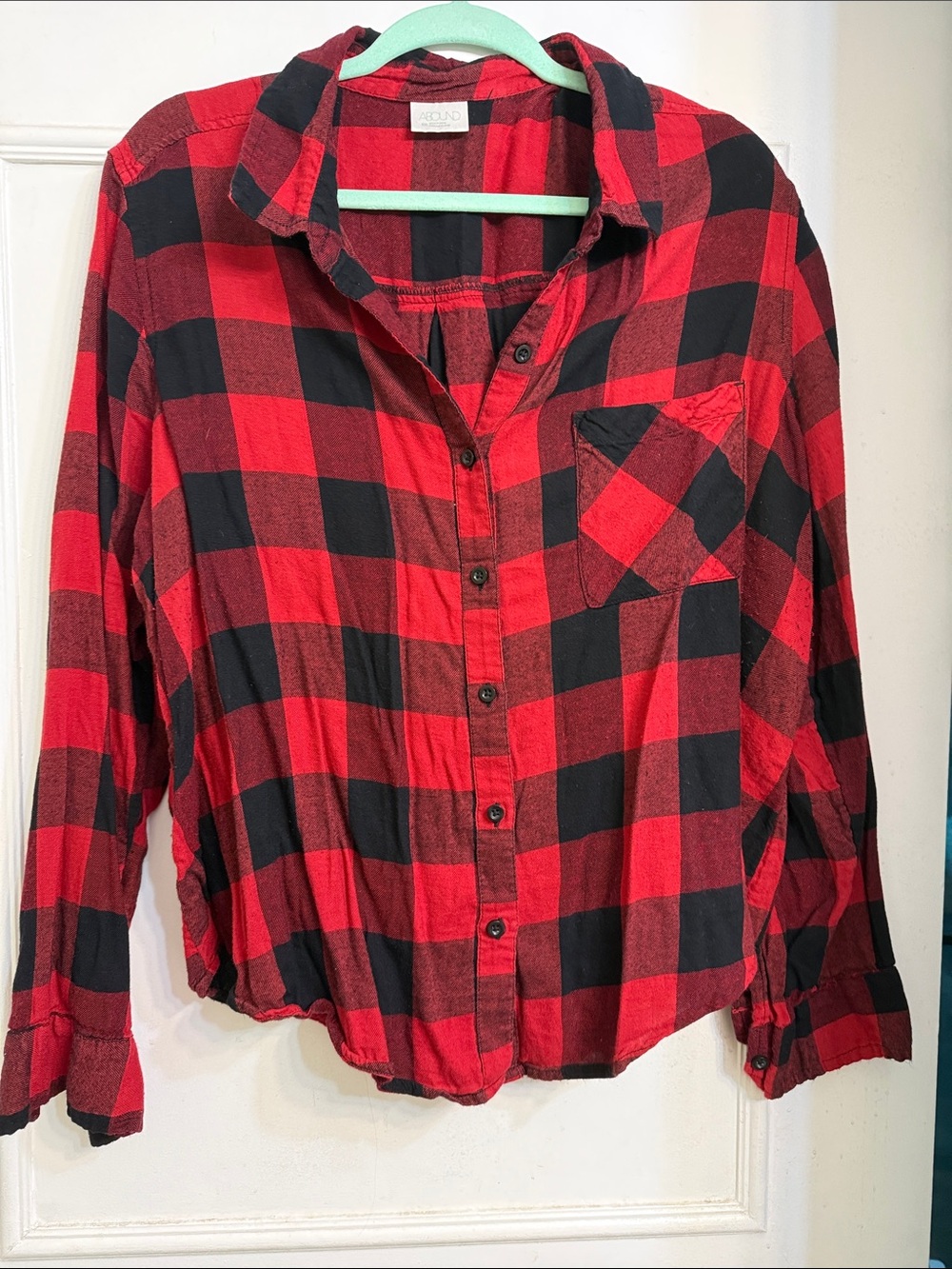Abound Red and Black Buffalo Plaid Button-Down Shirt